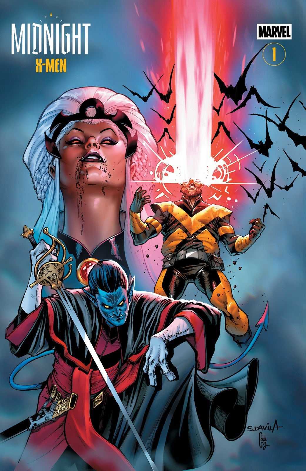 Midnight Spider-Man #1, X-Men #1, Fantastic Four #1 Sergio Davila DUK Trade Set