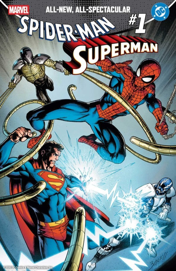 MARVEL/DC: SPIDER-MAN/SUPERMAN #1 MARK BAGLEY FOIL (PREORDER - 15TH APR) - MARVEL | GOAT COMICS UK