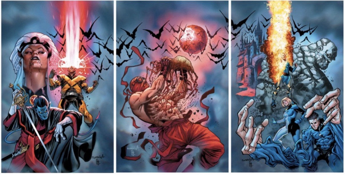 Midnight Spider-Man #1, X-Men #1, Fantastic Four #1 Sergio Davila DUK Virgin Set