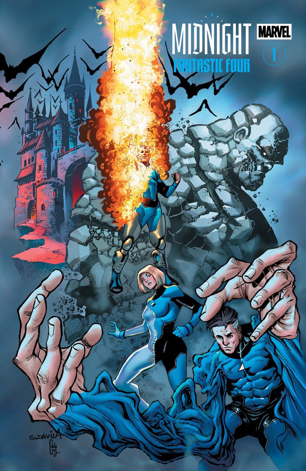 Midnight Spider-Man #1, X-Men #1, Fantastic Four #1 Sergio Davila DUK Trade Set